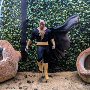 Black and Gold Superhero Costume with Cape